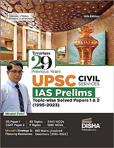 Disha 29 Years UPSC Civil Services IAS Prelims Topic-wise Solved Papers 1 & 2 (1995 - 2023)